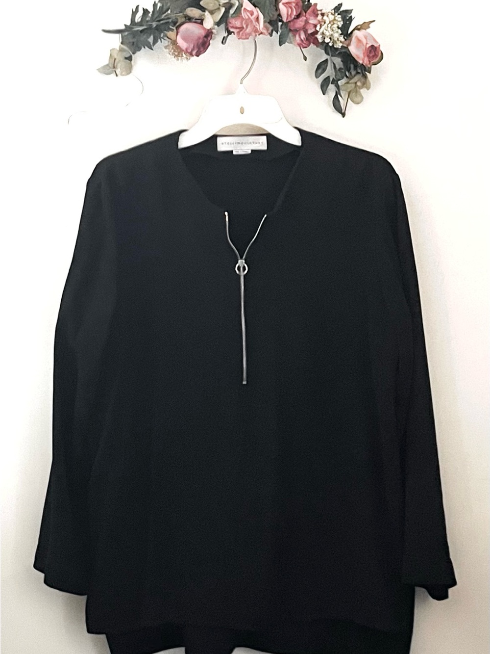 Stella McCartney Black Long-Sleeve Top with Ring Zip